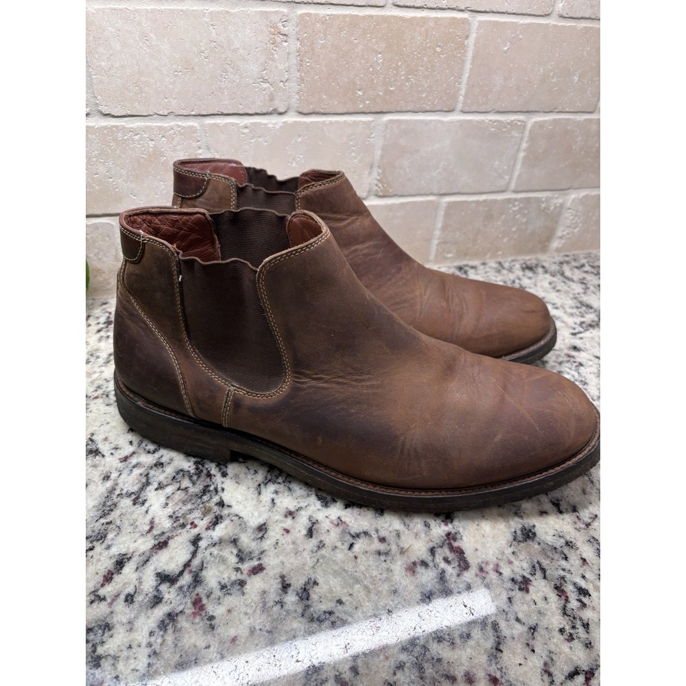 Johnson & Murphy Men's Brown Nubuck Leather Chelsea Ankle Boots 13M - Picture 2 of 10
